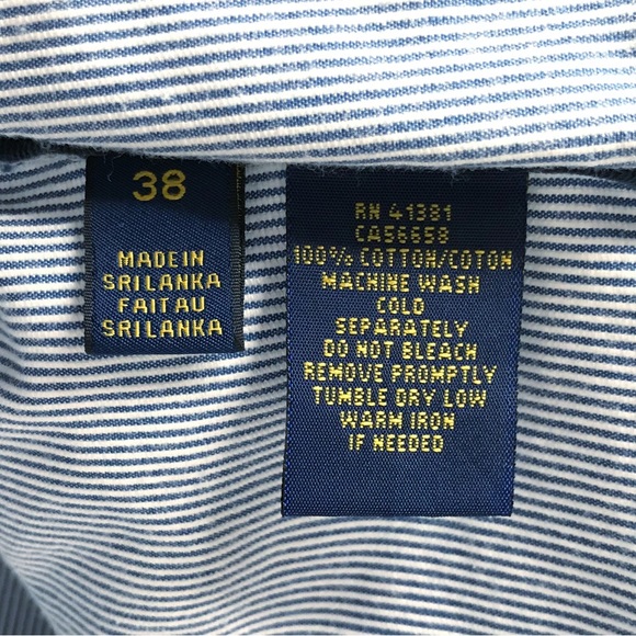 Polo Ralph Lauren Seersucker Cargo Shorts Blue White Stripes Cotton Men’s 38 - Picture 11 of 11